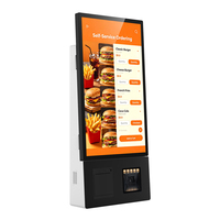Kiosque interactif tactile sur pied de 27 et 32 pouces pour paiement et impression en libre-service, idéal pour restaurants et vente en gros en usine
