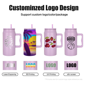 1500ml Custom Bottle Rose Red 50oz <strong>Tumblers</strong> with Lid and Straw Stainless Steel Portable Vacuum Flasks Logo Custom Printed Cups - Product Image 3