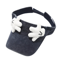 Casquette de soleil Mickey Mouse en jean à visière courte respirante pour femme – Protection extérieure, accessoire de mode, vente en gros, personnalisable