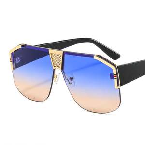 Nuevas Gafas de Sol Retro Cuadradas con Degradado 2021 para Mujer, Protección UV400, Forma de Escudo, Gafas de Sol Extra Grandes para Hombre - Product Image 3