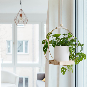 2 Pack Durable Powder Coated Metal Hanging Planter Shelf -Simple American Indoor Home <b>Plant</b> Hanger Window Ceiling <b>Wall</b> Black Iro - Product Image 1