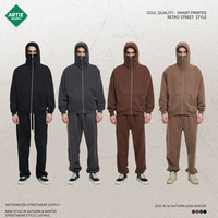 Nouveauté 2023, ensemble sweat-shirt et pantalon de survêtement Artiemaster tendance, personnalisé, lourd, fermeture éclair intégrale, uni, vintage, 360G
