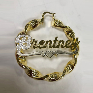 <span class=keywords><strong>Orecchini</strong></span> a Cerchio Personalizzati per <span class=keywords><strong>Bambini</strong></span> in Acciaio Inox Amison con Nome Inciso Doppia Placcatura in Oro 18K - Product Image 4