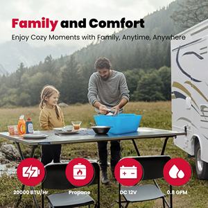 <span class=keywords><strong>GASLAND</strong></span> G3 Pro Chauffe-eau portable au propane Pompe 100min Douche Batterie rechargeable Protection contre la surchauffe pour camping-car - Product Image 2