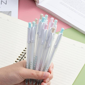 Siêu Nhỏ Mẹo Chống Trượt Thiết Kế Có Thể Thu Vào Mèo Chân Nút Dễ Thương Nhựa Gel Bút Trong Màu Đỏ Màu Xanh Đen Với Nạp Tùy Chọn - Product Image 1