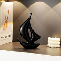 Statue Voilier en Céramique Simple et Moderne, Création Décorative pour Meuble TV de Salon