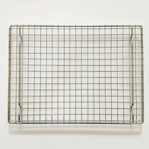 Customize Rectangle Food Grade 304 Stainless Steel Welded BBQ Grill Netting/Barbecue Wire Mesh Tray