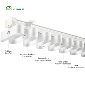 YIJIALE Accessoires de rideaux à plis ondulés en forme de S, résistants à la corrosion, pour baies et rideaux lourds, rails de rideaux, commande mixte prise en charge - Product Image 6