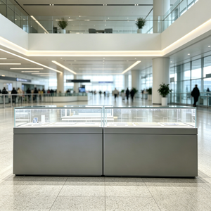 Vitrine simple grise pour téléphones portables avec éclairage LED pour produits numériques, comptoir d'expérience personnalisé - Product Image 4