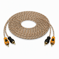 Kabel Interkoneksi Stereo RCA, Kabel Jalin Transparan dengan Colokan Berwarna Merah Hitam Biru Oranye untuk Peralatan Audio