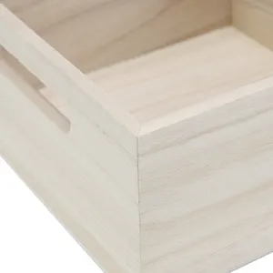 Unfinished Custom Natural Wooden Fruit Crates Cheap Wooden Crate With Lid Wholesale Wood Orange Crate For Sale
