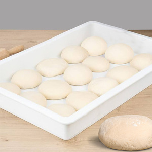 Bandeja de fermentación de masa de plástico blanca con tapa para hornear, fermentar y almacenar - Product Image 1