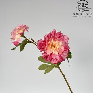 Flor de Peonía Artificial, Rama Individual, Flor de Seda, Rojo Champán, Rosa, Decoración para Bodas y Hogar - Product Image 4