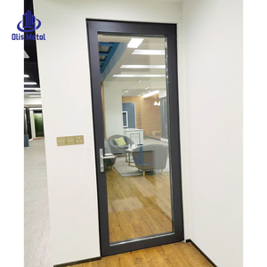 Porte battante isolée moderne pour entrée de cour, balcon, véranda, cloison en aluminium, portes intérieures en verre à charnières verticales - Product Image 2