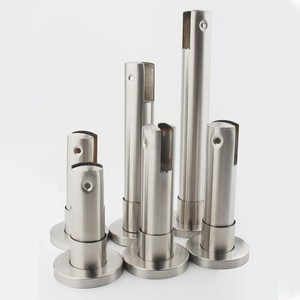 Pieds de support pour cloisons de toilettes en acier inoxydable 304, finition brossée, ensemble de cinq pièces, installation facile - Product Image 1