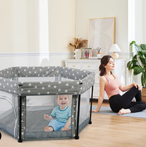 <span class=keywords><strong>Parc</strong></span> pour bébé pliable <span class=keywords><strong>hexagonal</strong></span> personnalisé 300D, lit de sécurité pliable pour bébé, clôture pour <span class=keywords><strong>parc</strong></span> pour bébé pliable - Product Image 4