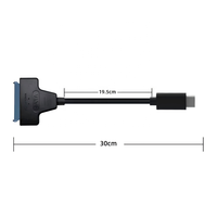 Câble USB-C vers SATA 3.1 en cuivre pur, 6 Gbps haute vitesse, pour disques durs externes 2,5 pouces HDD/SSD, adaptateur rapide 3A pour ordinateur, 20 cm