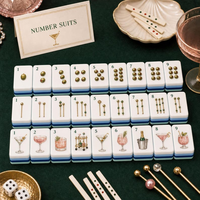 Ensemble de Mahjong Américain Thème Luxe, Tuiles Artistiques en Acrylique Triple Couche, Cadeau Premium pour la Journée de la Femme et les Goûters
