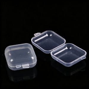 Transparent Square <b>Plastic</b> Storage <b>Box</b> For Jewelry Earring Accessories PP Material With Lid 20mm High Capacity 0-100ml - Product Image 2