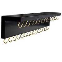 Étagère à bijoux en bois, support mural en bois de style rustique pour colliers avec 30 crochets, idéal pour les bijoux et les supports à nœuds pour cheveux.