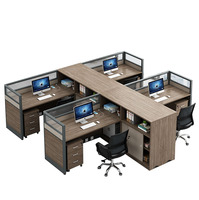 Diviseurs de cloison directe d'usine postes de travail de table mobilier de bureau modulaire poste de travail de bureau pour 6 personnes