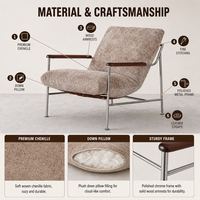 Fauteuil de relaxation ergonomique vintage Bauhaus, style minimaliste, luxe léger, en tissu Wabi-sabi, pour salon, chaise décontractée individuelle