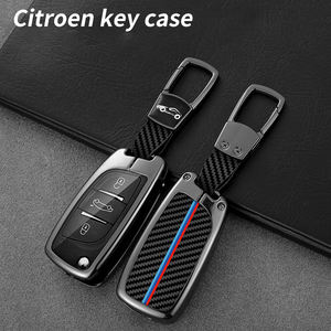 Porte-clés en métal avec Logo de voiture en Fiber de carbone pour Peugeot 3008 308 408 407 5008 pour citroën C1 C2 C3 C4 <span class=keywords><strong>C5</strong></span> DS3 DS4 DS5 DS6 accessoires - Product Image 1