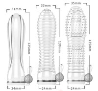 Manchons de pénis transparents avec vibrateur, agrandissement du pénis, massage par vibration clitoridienne, préservatif en cristal réutilisable pour homme et femme