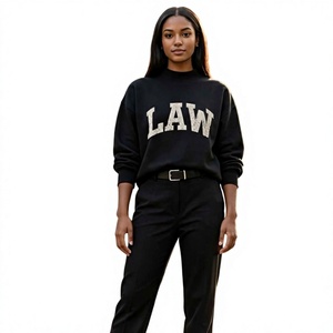 Sweat-shirt oversize à col montant pour femme, tendance moderne, coupe ample - Product Image 1