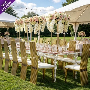 Custom New Design Modern Gold Stainless Steel Round Back <b>Dining</b> <b>Chair</b> for Banquet and Wedding - Product Image 1