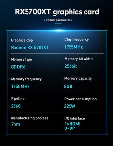การ์ดจอ JIESHUO 5700XT 8GB สำหรับเล่นเกม GDDR6 สำหรับแล็ปท็อป RX5700 คอมพิวเตอร์ตั้งโต๊ะ PC 5700 การ์ดแสดงผล Vga 3060 Rtx Gtx 1080 การ์ดจอ Rx 5700 Xt - Product Image 5