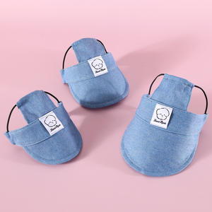 완 토크 카우보이 모던 데님 조절 가능한 고양이 강아지용 모자 시바 이누 자수 만화 프린트 S/M/L 사이즈 - Product Image 5