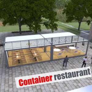 prefab 20ft 40 foot custom design outdoor house portable fast food snack kitchen mobile bar assemble container restaurant