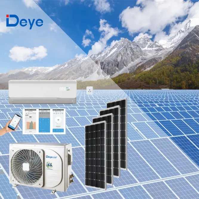 최고 품질 휴대용 DEYE 태양열 구동 12000BTU 18000BTU 24000BTU 하이브리드 AC DC 간편한 설치 분할 하이브리드 에어컨