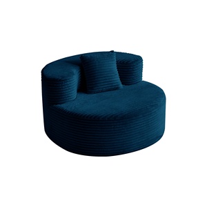 Sillón Individual Moderno de Franela Comprimida, Tapizado, Resistente, Modular, para Villa o Apartamento, sin Brazos, Color Azul - Product Image 6