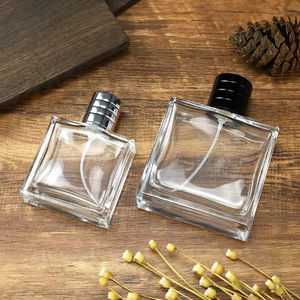 Flacon de parfum en verre transparent carré de luxe vide, 50 ml, 100 ml, avec bouchon de luxe, vente en gros - Product Image 6