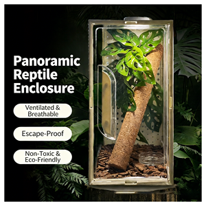 Terrario Trasparente per Allevamento Rettili con Ventole di Ventilazione per <span class=keywords><strong>Geco</strong></span> <span class=keywords><strong>Leopardino</strong></span> Crestato, Rana da Albero e Piccoli Animali Domestici - Facile Osservazione - Product Image 1