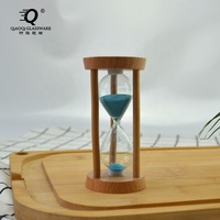 Vente en gros d'horloges à sable en verre et en bois personnalisées avec logo moderne, 3 minutes, pour la décoration de la maison et les anniversaires