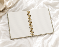 Carnet à spirales personnalisé de qualité supérieure, format A5, couverture en lin lignée, motif floral, pour usage professionnel, cadeau, journal