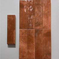 Carreaux en céramique décoratifs faits à la main, ondulés, dégradé vert foncé rétro, pour café, boutique de café, salle de bain, mur de fond