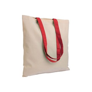 Borsa Shopper in Cotone Personalizzabile 135g con Manico Rosso per Shopping Aziendale Riciclabile con Stampa Serigrafica - Product Image 1