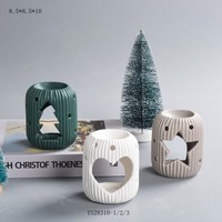 Petit Brûleur à mazout de Noël Bougeoir Cire Fonte Brûleur Céramique Chauffe-bougie Lampe Huile Essentielle B