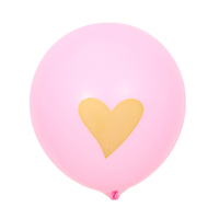 Globos de Látex Redondos de 12 Pulgadas de Color Rosa con Impresión de Corazón y Logotipo Personalizado Directo de Fábrica