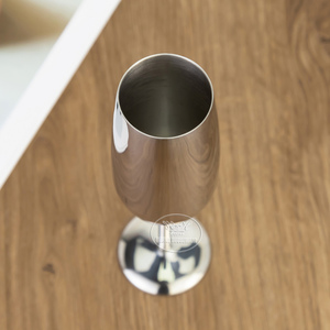 Custom Color Logo 260ml Stainless Steel <strong>Champagne</strong> <strong>Flute</strong> Unbreakable Metal Stem Wine Glass For Party Wedding Restaurant - Product Image 5