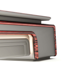 Bureau de direction futuriste, poste de travail de luxe haut de gamme pour manager avec éclairage intégré pour espace de travail moderne
