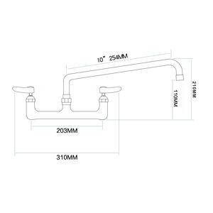 Robinet de cuisine mural moderne et fonctionnel en laiton chromé, mitigeur à double poignée, économie d'eau, bec rotatif - Product Image 2