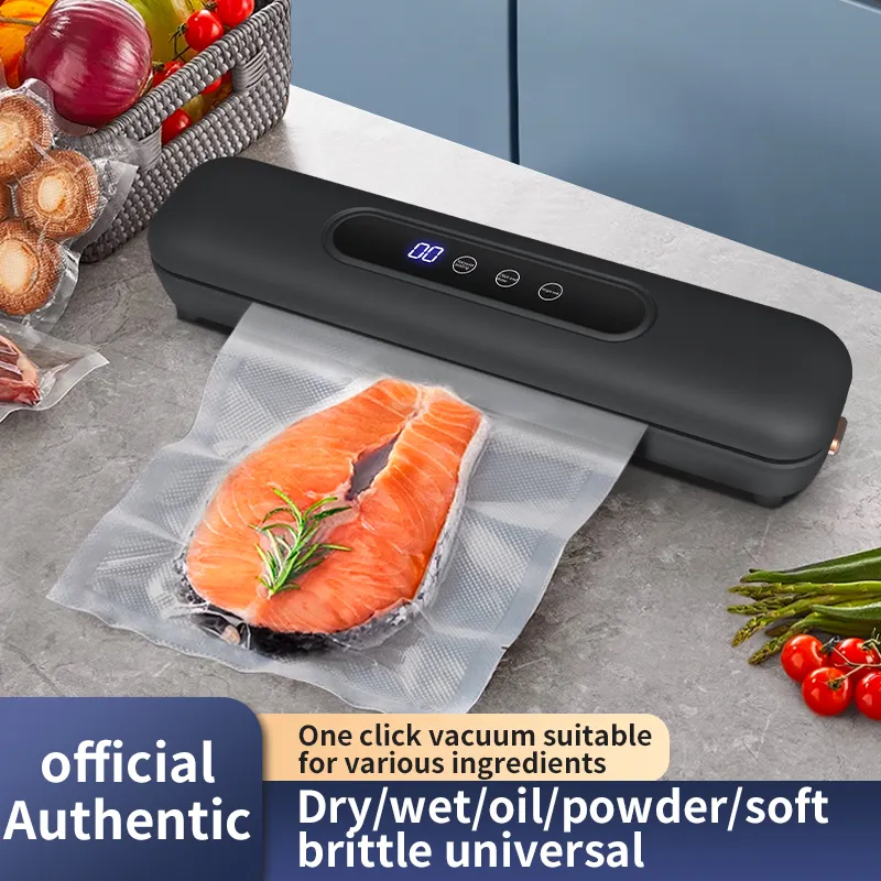 2024 Electric Automatic Food Sealer Plastic Vacuum Preservation Machine with Liquid Crystal Display for Household Food Storage