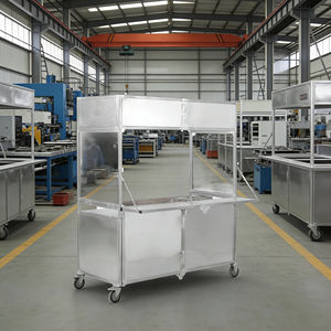 Carrito de Comida Portátil Plegable de Acero Inoxidable con Remolque para Venta de Café, Helados, Bocadillos, Hot Dogs y Dulces - Product Image 2