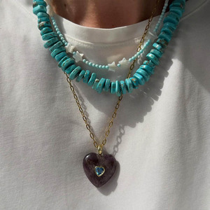 Collier Pendentif en Pierre Naturelle Européenne et Américaine : Œil de Tigre, Lapis Lazuli, Zirconium, Cristal Blanc – Charme Quotidien - Product Image 3