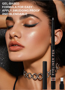 Crayon eyeliner en gel rétractable avec logo personnalisé taille-crayon étanche Eyeliner de couleur minérale noire nacrée pour les yeux - Product Image 4
